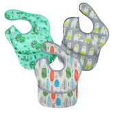 PandaEar 3-pack bibs are lightweight and waterproof for on-the-go messes.