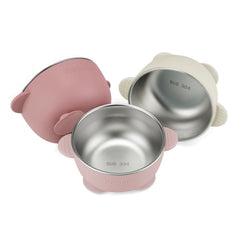 PandaEar baby suction bowls securely grip a highchair tray for mess-free meals.
