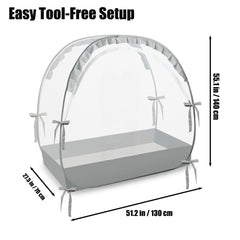 PandaEar crib tent with two-way zipper for easy, quiet checks on baby.