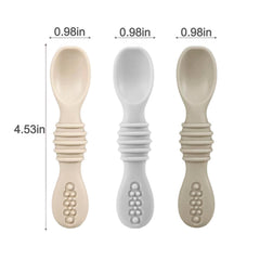 PandaEar soft-tip spoons with ergonomic grip for tiny hands.
