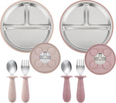 PandaEar stainless steel baby plates provide durable, safe self-feeding for toddlers