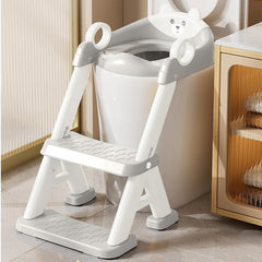 PandaEar bear-design potty seat with step stool offers kid-friendly safety during training.