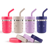 Pandaloo kid smoothie cup with stainless steel inner straw for safer drinking
