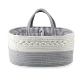 Pandarear baby diaper caddy close-up shows soft cotton and premium safety for baby items.