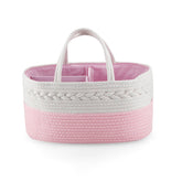 PandaEar baby diaper caddy in pink keeps nursery essentials neatly organized and accessible.