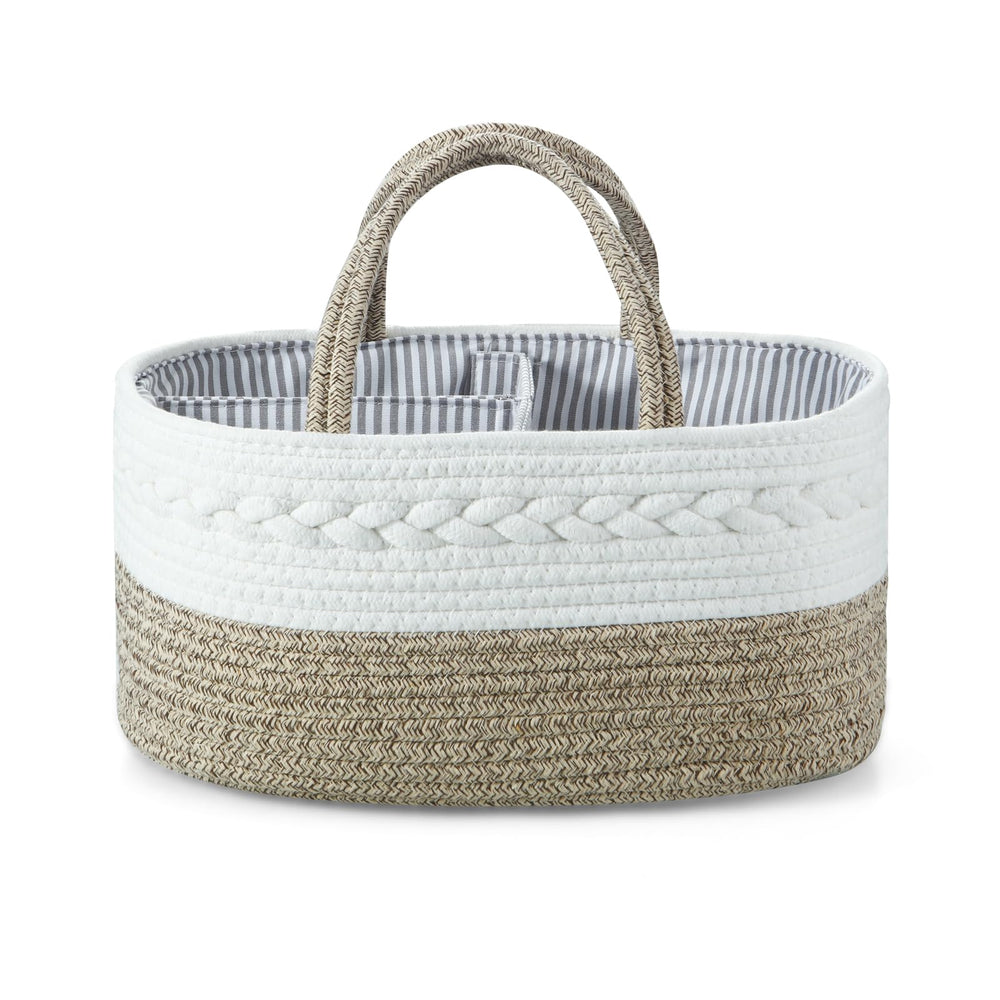 PandaEar baby diaper caddy with three compartments keeps nursery essentials neatly organized and within reach.