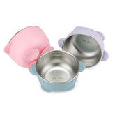 PandaEar baby suction bowl with secure base for mess-free feeding on flat surfaces.
