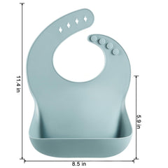 PandaEar purple bib with adjustable snaps for growing babies.