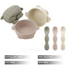PandaEar bowls with spill-proof rims prevent tipping during feeding