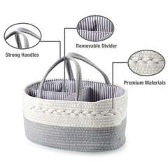 Pandarear diaper caddy three-compartment design keeps essentials neatly organized.