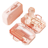 PandaEar portable bottle brush set in pink with case for travel and organization.