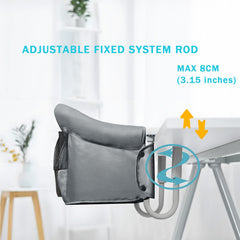 PandaEar portable high chair folded flat for travel and compact storage.