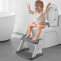 PandaEar potty seat with step stool ladder supports safe access for toddlers.