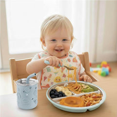 PandaEar spill-proof cup with silicone sleeve prevents spills during on-the-go sips.