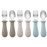 PandaEar toddler utensils spoons with rounded edges for safe self-feeding.