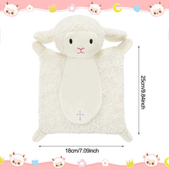 Panelee lamb blanket for baptism with embroidered crosses for a meaningful christening keepsake.