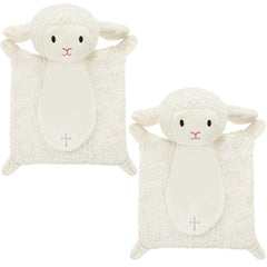 Panelee lamb security blanket with soft textile texture offers cozy comfort for babies.