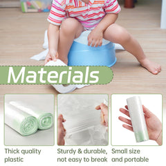 Panxxsen disposable bag with drawstring simplifies trashing after use.