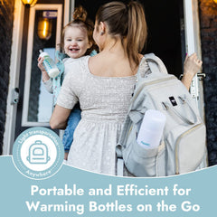 12oz stainless steel bottle warmer with vacuum insulation keeps warmth longer.
