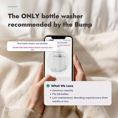 Papablic Bottle Washer Pro angled control panel for easy one-handed use