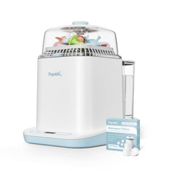 Papablic Bottle Washer Pro front view on compact kitchen counter for busy caregivers