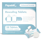 Papablic descaling tablets packaging ready for storage and use to support cleaning routines