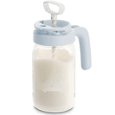 Papablic glass breastmilk pitcher front view, durable storage for formula or milk