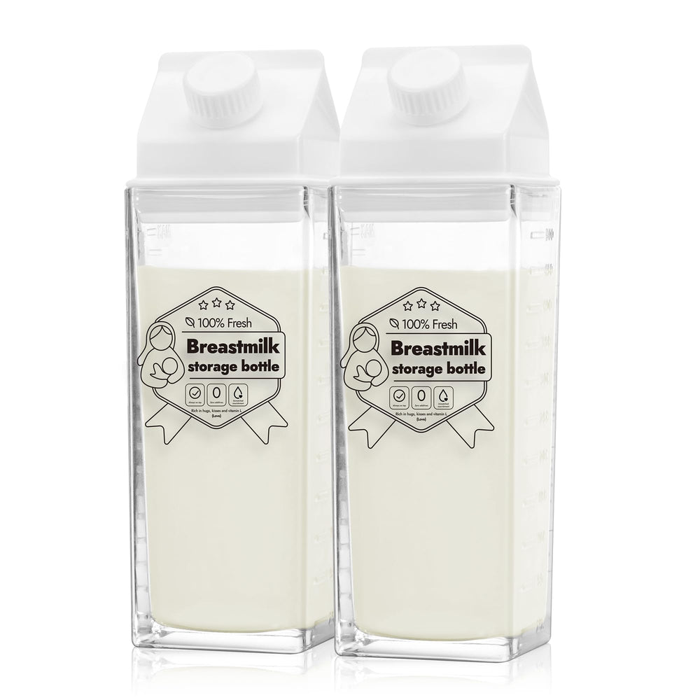 Papablic glass breastmilk storage bottle with wide opening for easy direct-pump pouring.