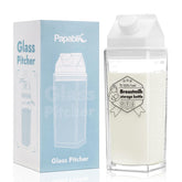 Papablic glass breastmilk storage pitcher shows 17oz capacity for convenient daily pumping.