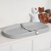 Papablic wipeable changing pad with removable safety strap for quick cleanup after diaper changes.