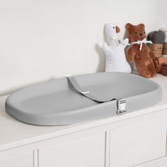 Papablic wipeable changing pad with removable safety strap for quick cleanup after diaper changes.