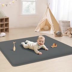 PapaMama baby play mat with 1.3 inch foam for cozy tummy time