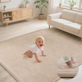 PapaMama Ultra Soft Baby Play Mat on floor, gentle texture for comfy tummy time