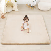 PaPaMat 1.3-Inch thick beige foam mat 50x50 for safe tummy time and crawling