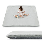 Papamat 1.5-inch thick baby mat cushions tummy time and crawling safely.