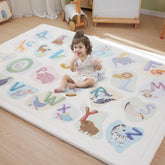 PaPaMat ABC Animal design play mat with 1.3in memory foam for soft floor play.