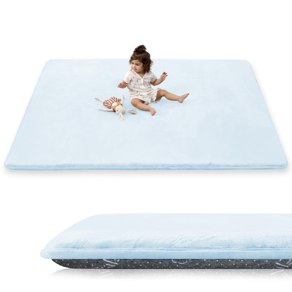 PaPaMat baby play mat with 1.5-inch thick foam for extra cushioning.