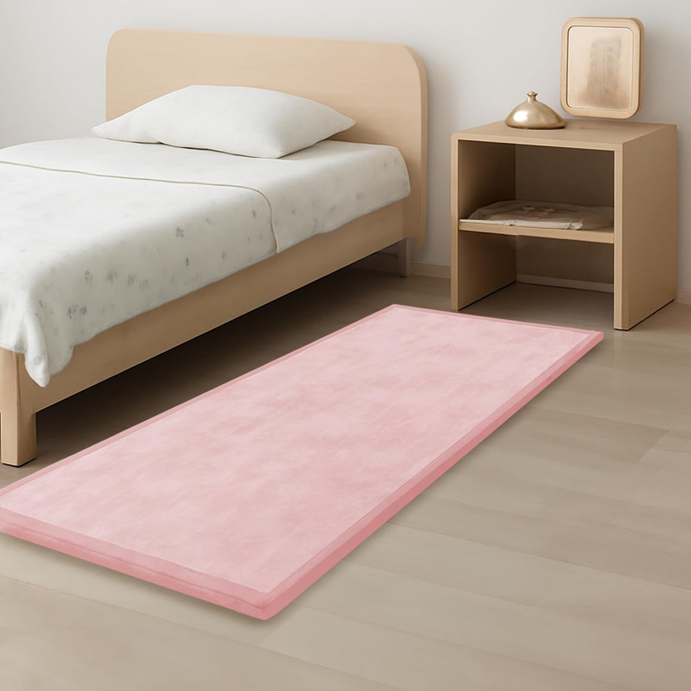 PaPaMat pink play mat close-up highlighting plush texture and safety foam for gentle play