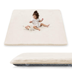 PaPaMat 1.5-inch thick beige foam playmat for plush tummy-time comfort.