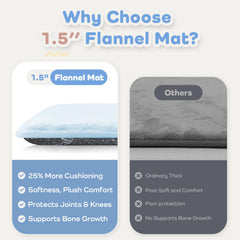 Close-up of PaPaMat soft flannel surface with plush texture