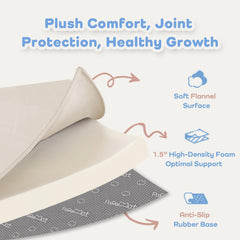 Tummy time on PaPaMat beige surface with soft, cloud-like support.