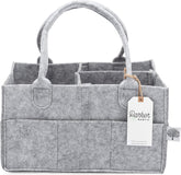 Parker Baby Diaper Caddy gray with versatile nursery storage for diapers and wipes.