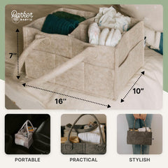 Parker Baby Diaper Caddy soft felt construction supports daily use