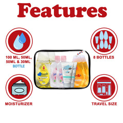 Partypom travel bath kit head-to-toe wash 3-4oz gentle cleansing on trips