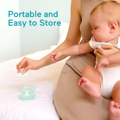 Paruu shield with carry case is easy to clean and portable for travel.