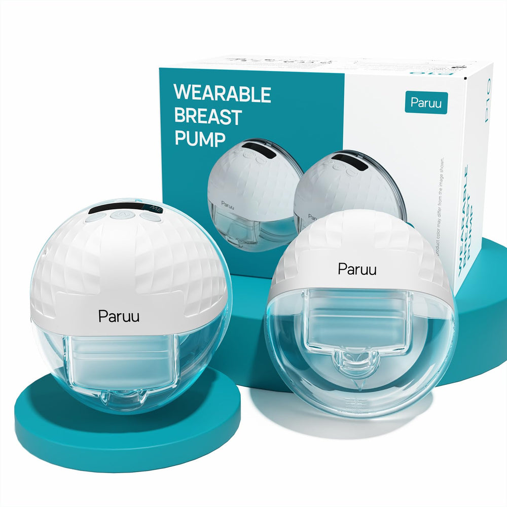Paruu P10 wearable breast pump in bra for discreet pumping on the go.