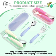Patelai toddler utensils rounded-handle close-up shows safe grip