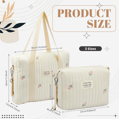 Paterr large diaper bag tote showing roomy dimensions for essentials.