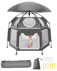 Patywaga pop-up baby playpen with UV canopy for quick setup and safe outdoor play.
