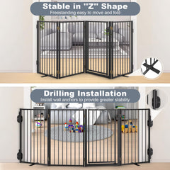 Paulmele gate anti slip feet stabilize freestanding use